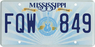 MS license plate FQW849