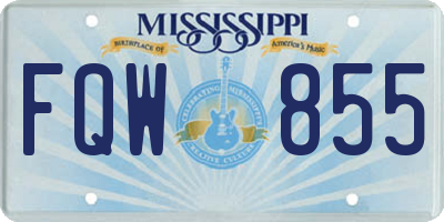 MS license plate FQW855