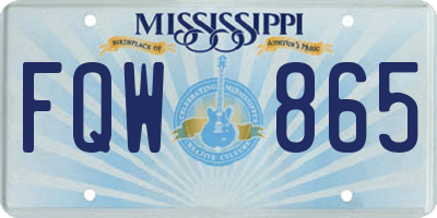 MS license plate FQW865