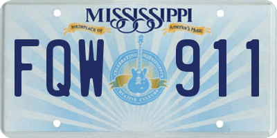 MS license plate FQW911