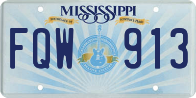 MS license plate FQW913