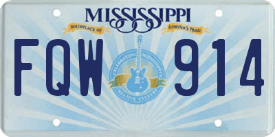 MS license plate FQW914