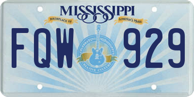 MS license plate FQW929