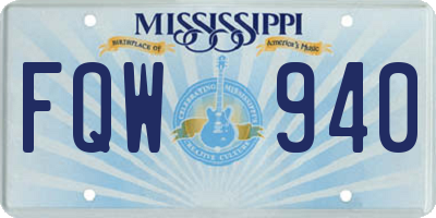 MS license plate FQW940