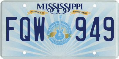 MS license plate FQW949