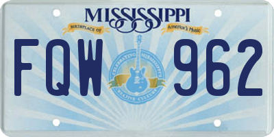 MS license plate FQW962