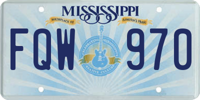 MS license plate FQW970