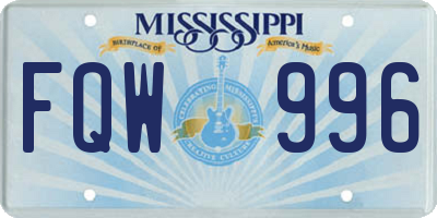 MS license plate FQW996