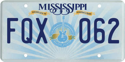 MS license plate FQX062