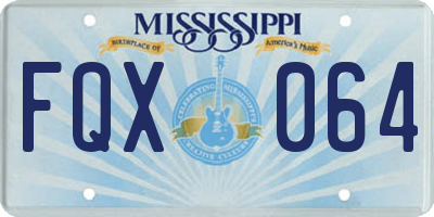 MS license plate FQX064