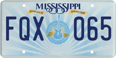 MS license plate FQX065