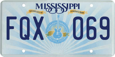 MS license plate FQX069