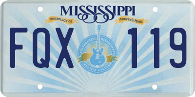MS license plate FQX119