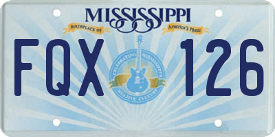 MS license plate FQX126
