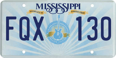MS license plate FQX130