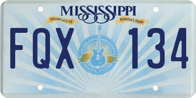 MS license plate FQX134