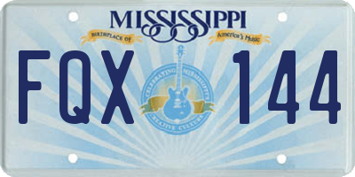 MS license plate FQX144