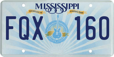 MS license plate FQX160