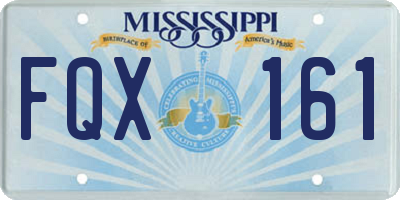 MS license plate FQX161