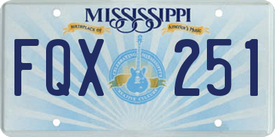 MS license plate FQX251