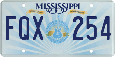 MS license plate FQX254
