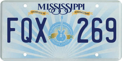 MS license plate FQX269