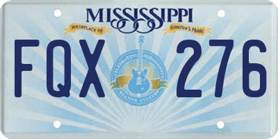 MS license plate FQX276