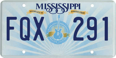 MS license plate FQX291