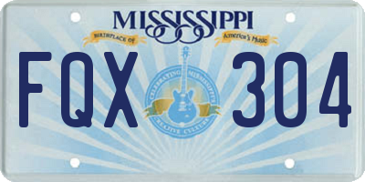 MS license plate FQX304
