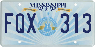 MS license plate FQX313