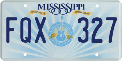 MS license plate FQX327