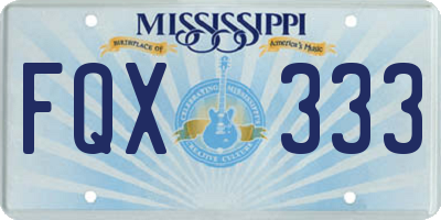 MS license plate FQX333