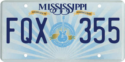 MS license plate FQX355