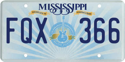 MS license plate FQX366