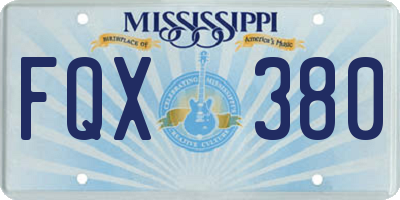 MS license plate FQX380