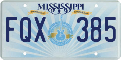 MS license plate FQX385