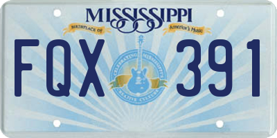 MS license plate FQX391
