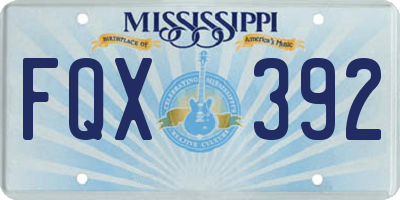 MS license plate FQX392