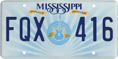 MS license plate FQX416