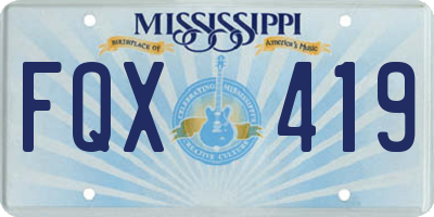 MS license plate FQX419