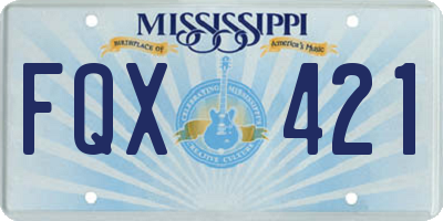 MS license plate FQX421