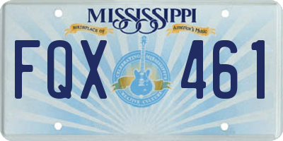 MS license plate FQX461