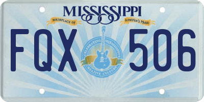 MS license plate FQX506