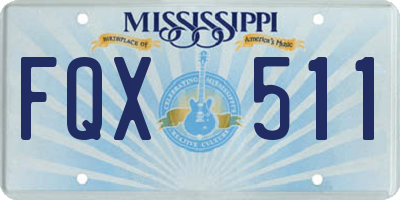 MS license plate FQX511