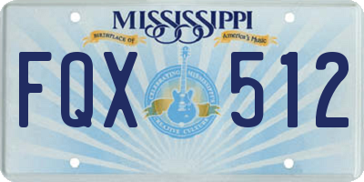 MS license plate FQX512