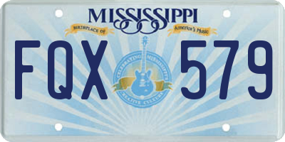 MS license plate FQX579