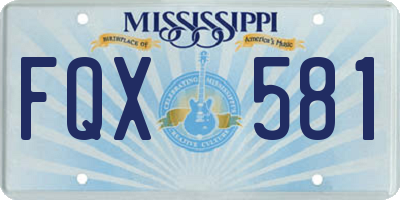MS license plate FQX581