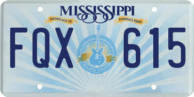 MS license plate FQX615