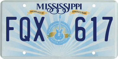 MS license plate FQX617