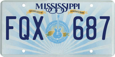 MS license plate FQX687